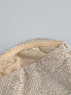 off-shoulder crystal-embellished mini dress in silver Flowering Girl