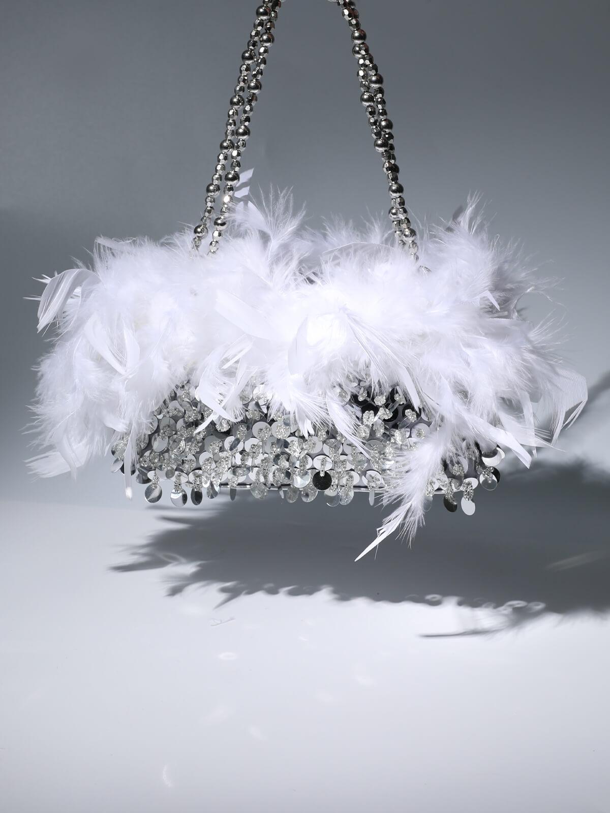 Sequin Feather Shoulder Bag Flowering Girl