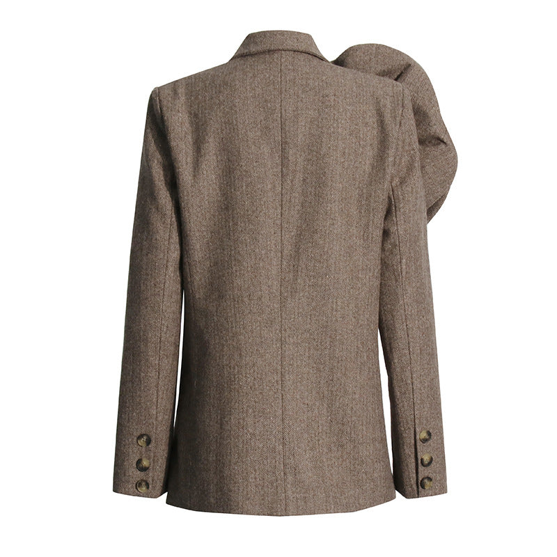 Sada Flower Blazer - Brown Flowering Girl