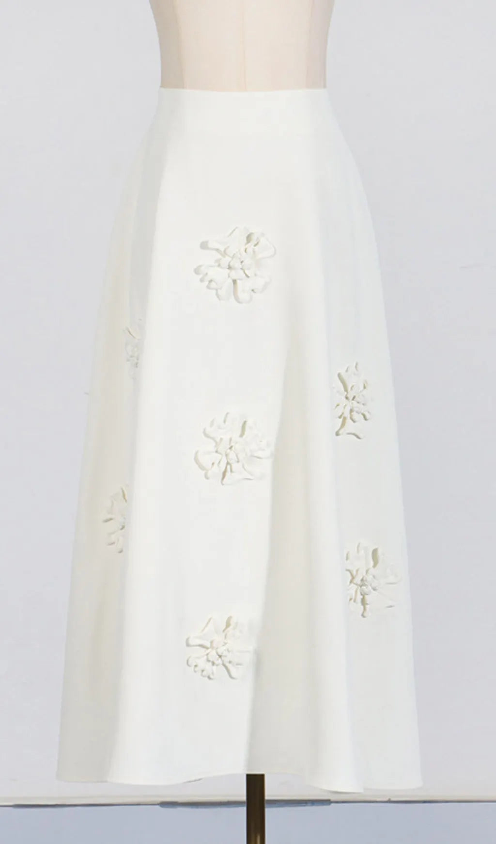 Annissa White Embroidered Midi Skirt Flowering Girl