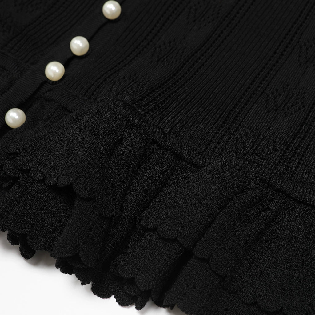 Kiely Black Knit Two-Piece Set Flowering Girl