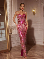 Joye Strapless Cutout Maxi Dress Flowering Girl
