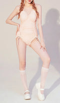 Dava Drawstring One-Piece Swimsuit Flowering Girl