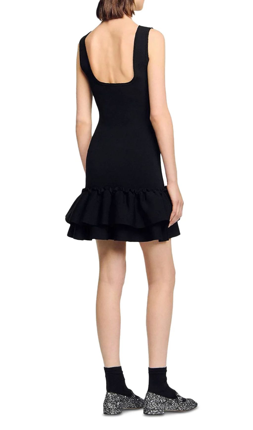 Ruffled Short Knit Dress Flowering Girl