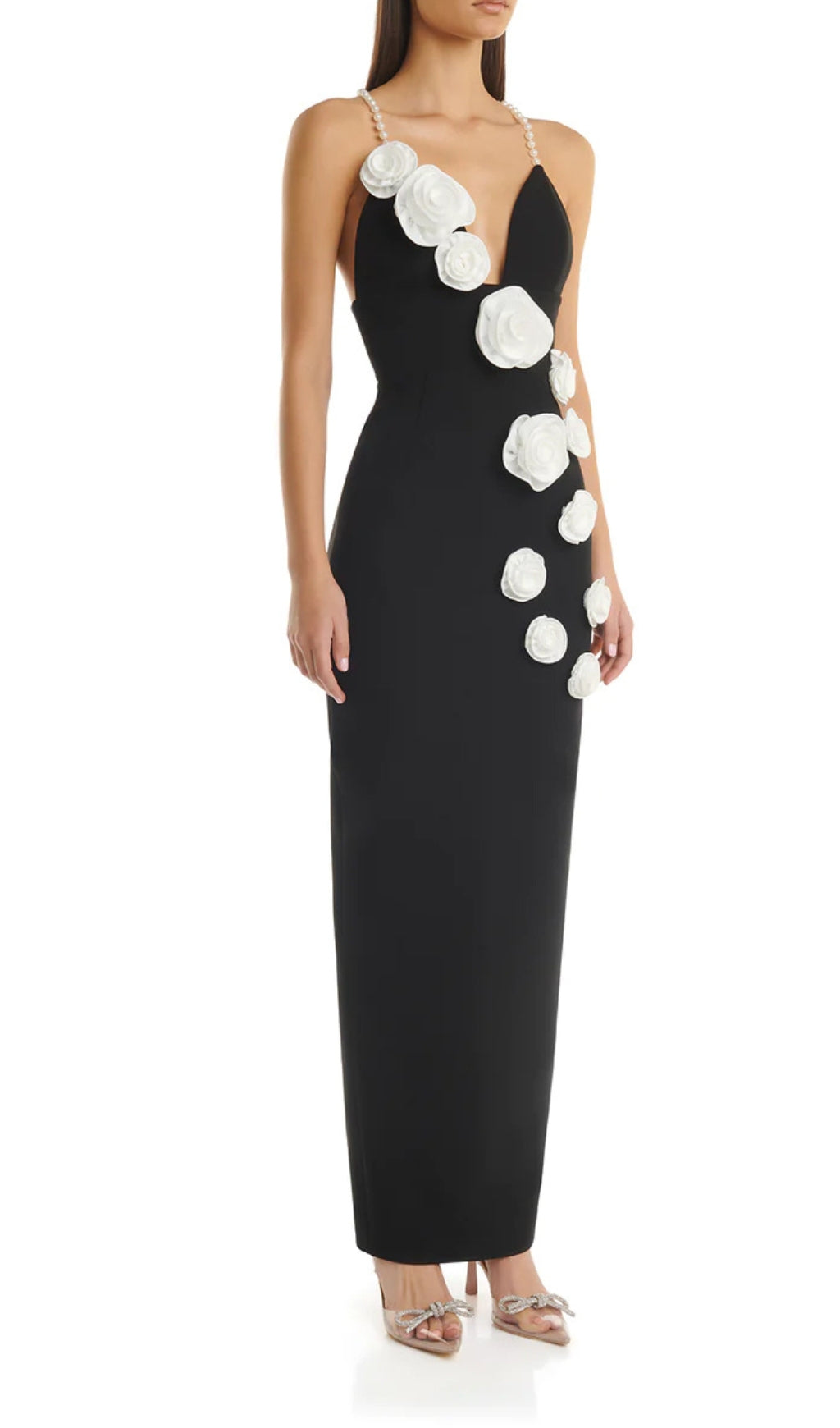 Alanna 3D Flowee Pearl Maxi Dress