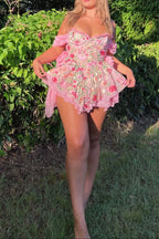 The Rosetta Silk Mini Dress Flowering Girl