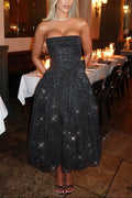 Marissa Midi Dress - Black Sparkle Flowering Girl