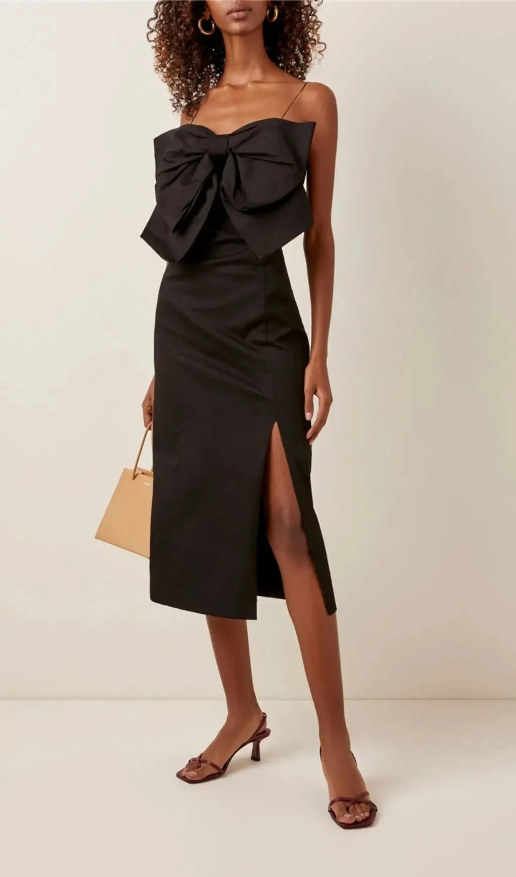 Bow Suspender Dress In Black Flowering Girl