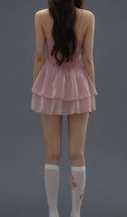 Danika Pink Floral Dress Swimsuit Flowering Girl