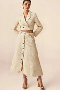 Karine White Fringed Jacket & Skirt Matching Set Flowering Girl