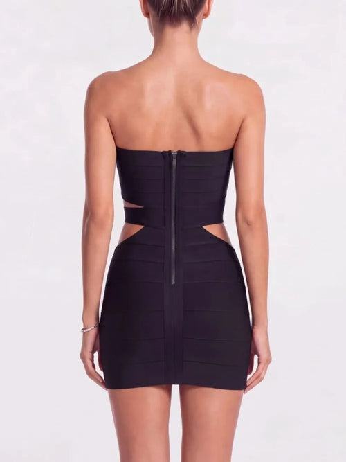 Arskel Strapless Cutout Bandage Mini Dress Flowering Girl