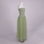 Sage Green Chiffon A-Line Floor-Length Gown Flowering Girl