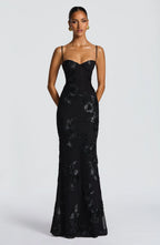 Nefertiti Maxi Dress - Black Flowering Girl