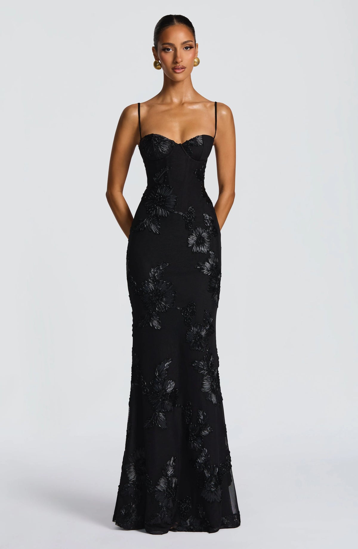 Nefertiti Maxi Dress - Black Flowering Girl
