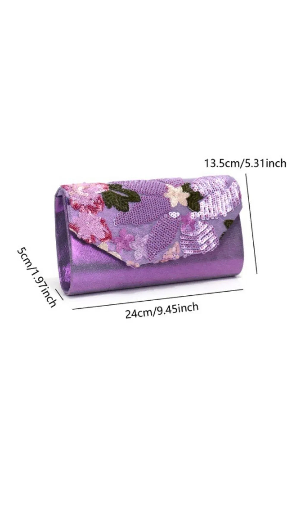 Leala Purple Flower Sequin Handbag Flowering Girl
