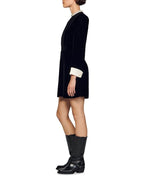 SERENA BEADED COLLAR VELVET DRESS Flowering Girl
