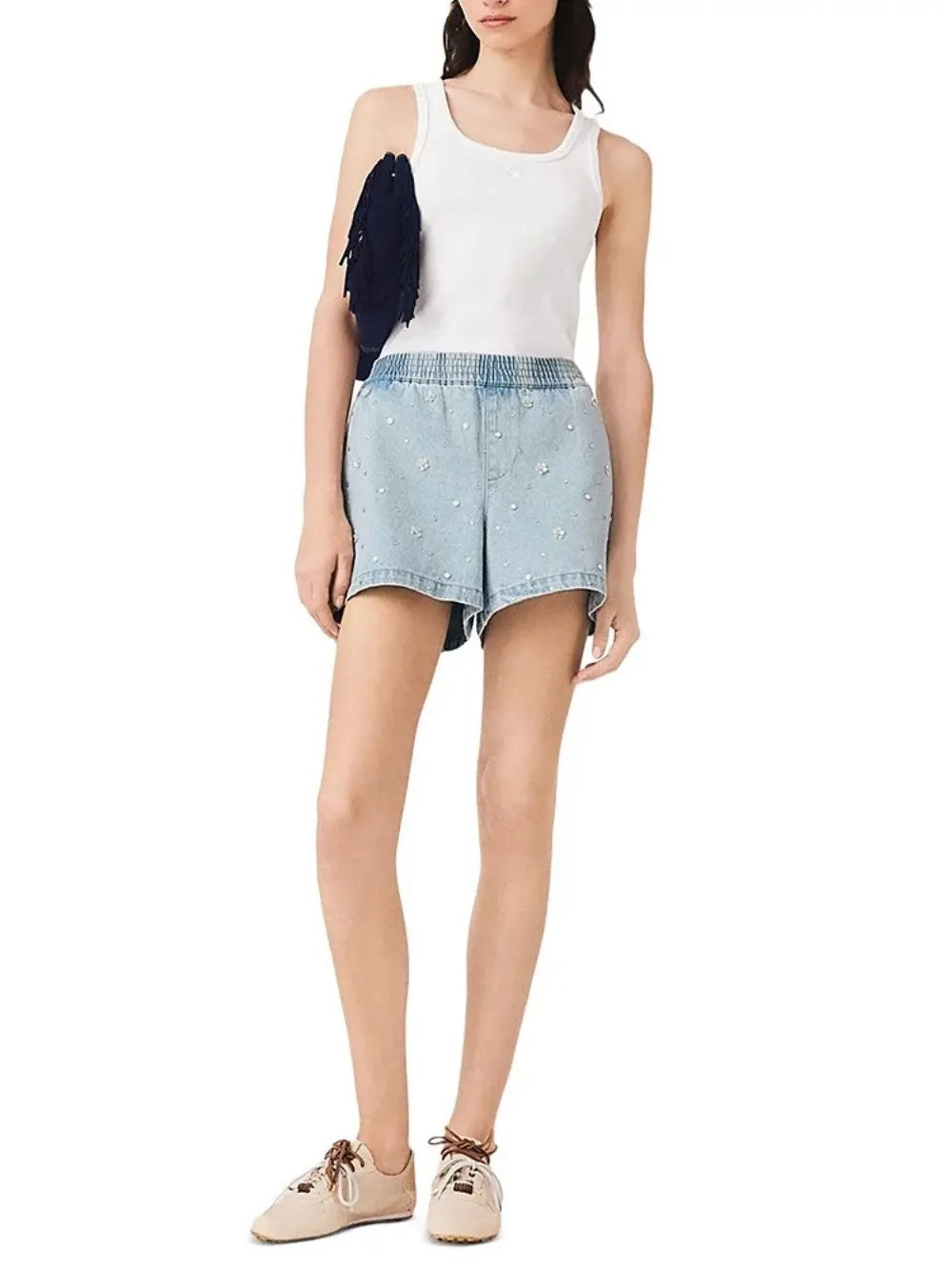 Floral Denim Shorts Flowering Girl
