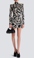 Chaha Redcurrant Print Velvet Mini Dress Flowering Girl