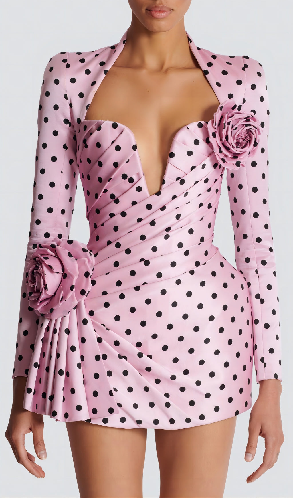 Polka Dots Short Printed Dress Flowering Girl