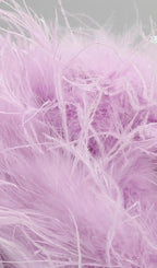 Purple One Shoulder Sequin Feather Mini Dress Flowering Girl
