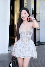 Alessia Lace Mini Dress Flowering Girl