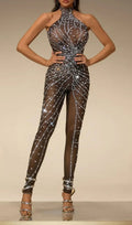 Siesia Rhinestone Mesh Jumpsuit Flowering Girl