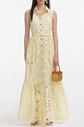 Ingrid Yellow Lace Maxi Dress Flowering Girl