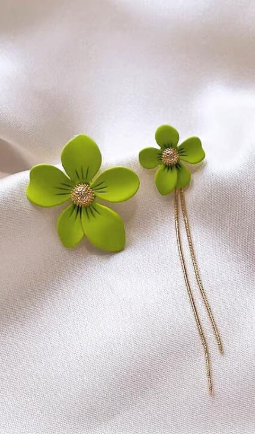 Asymmetrical Tassel Flower Earrings Flowering Girl