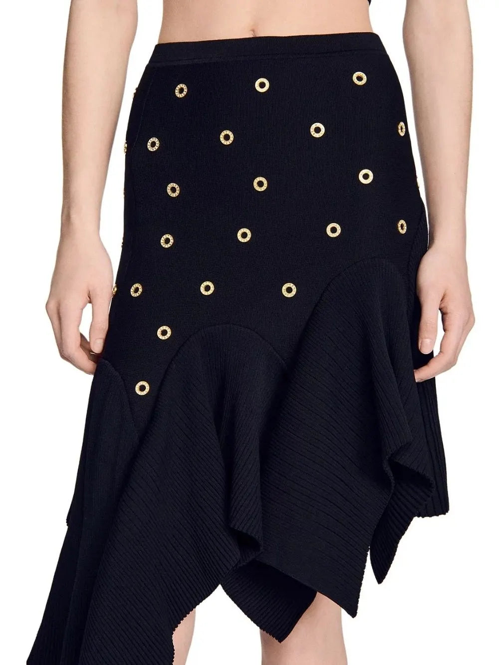 Studded Knit Skirt Flowering Girl