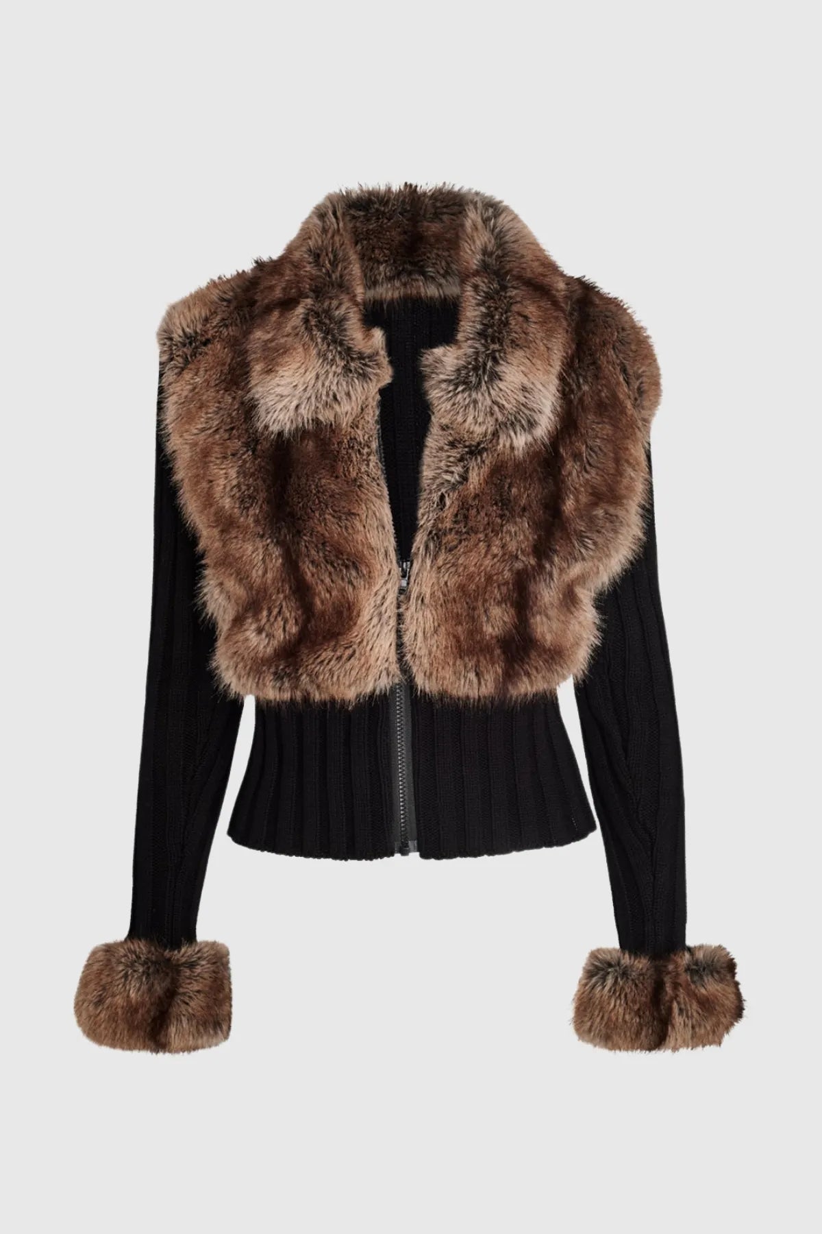Geraldine Faux Fur Knit Coat Flowering Girl