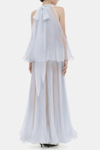 Belinda Violet Pleated Tulle Sleeveless Maxi Dress Flowering Girl