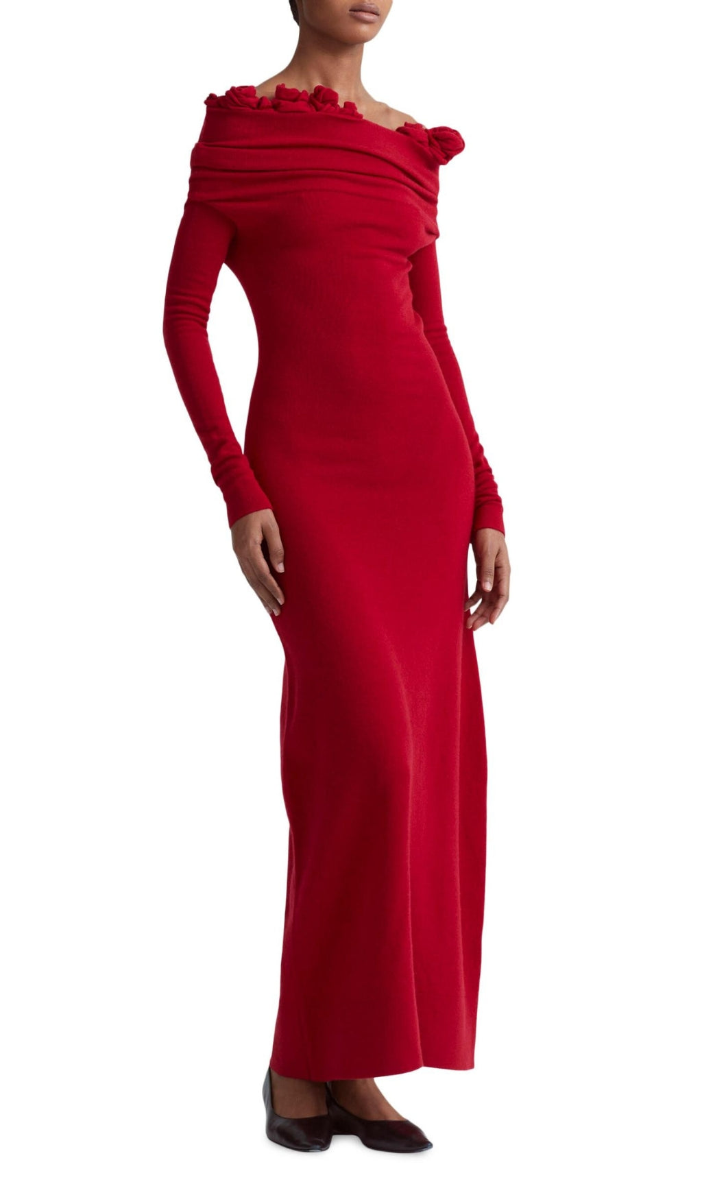 Burrell Red Long Sleeve Flower Maxi Dress Flowering Girl