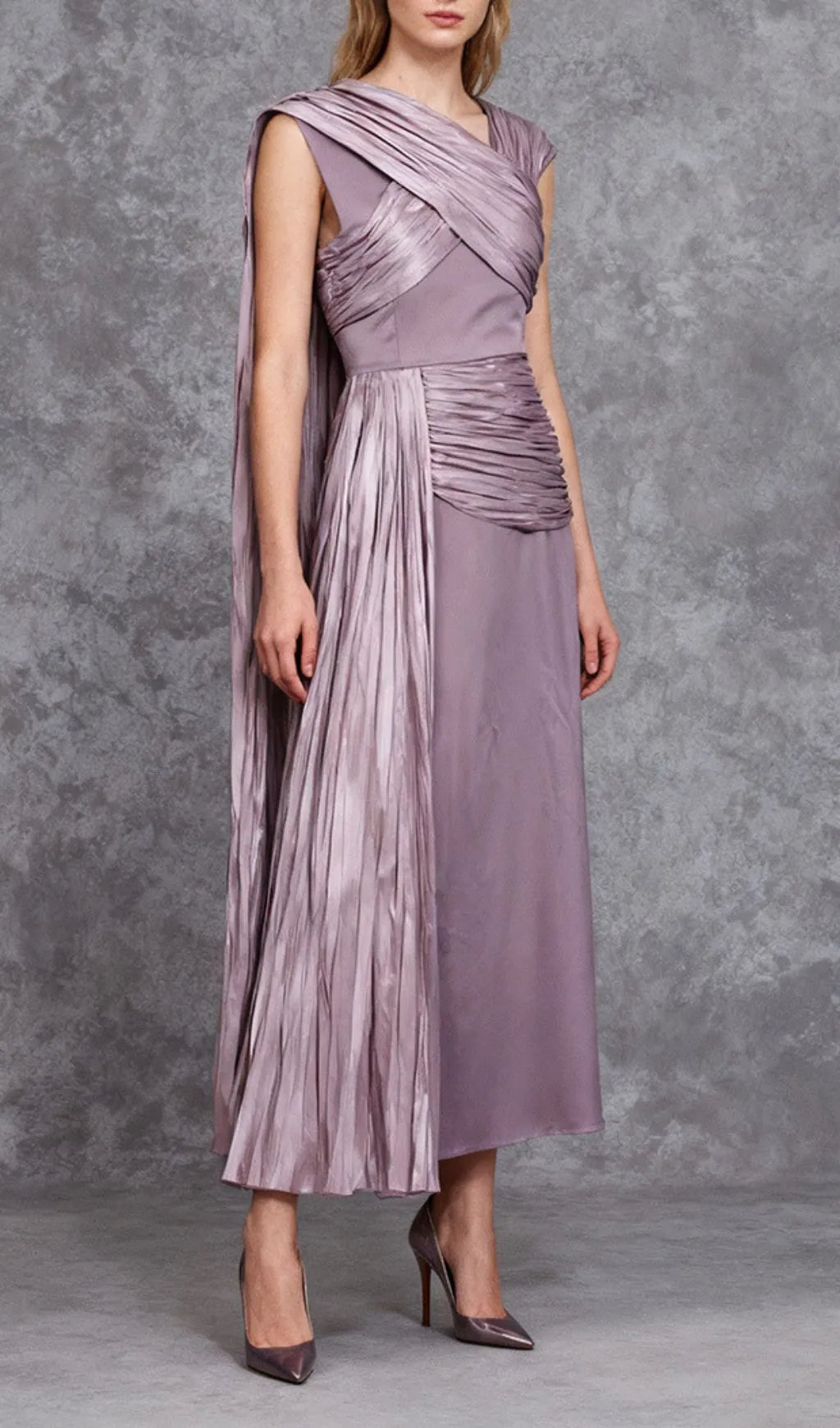 Ihsan Purple Ruched Maxi Dress Flowering Girl