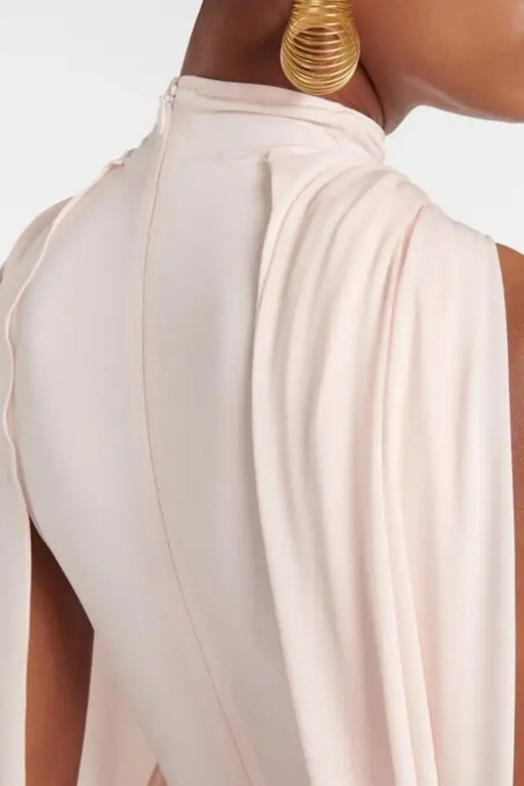 Asymmetric Cape Draped Midi Dress Flowering Girl