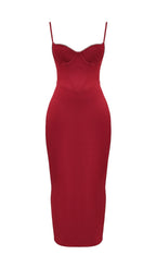 Corset Maxi Dress In Red