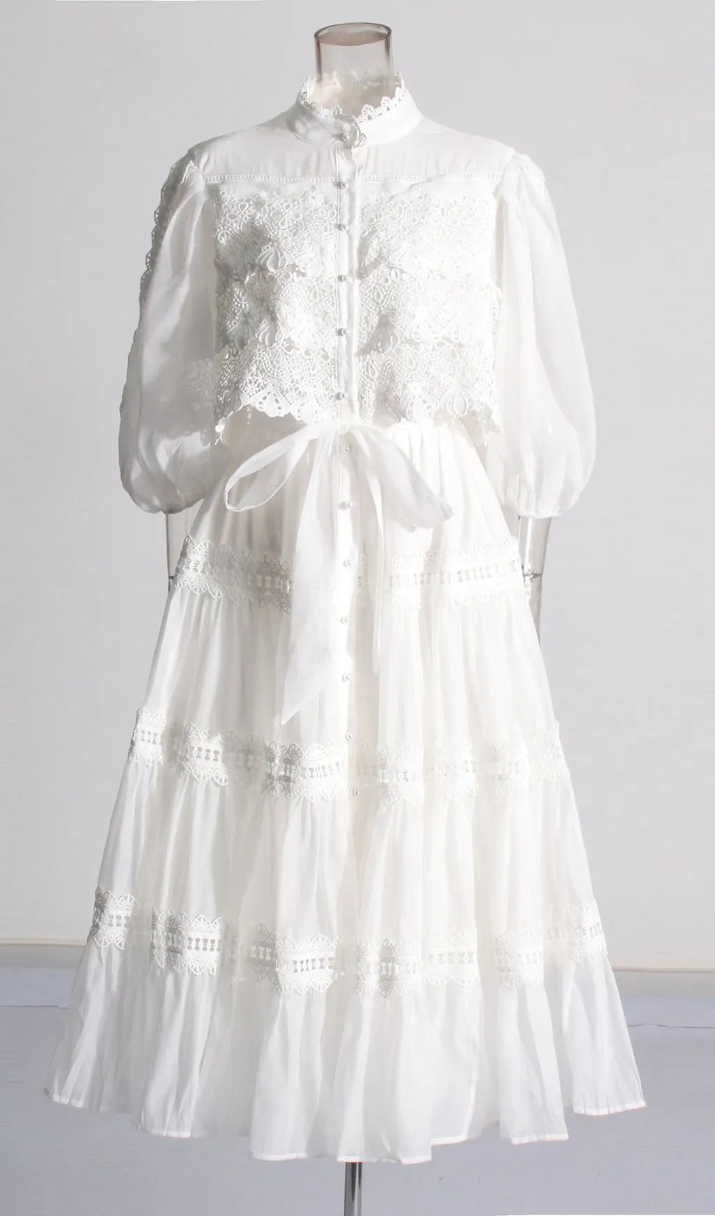 Astrea Puff Sleeve Embroidery Maxi Dress Flowering Girl