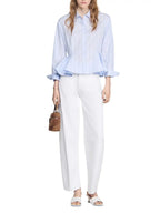 Striped Peplum Shirt Flowering Girl