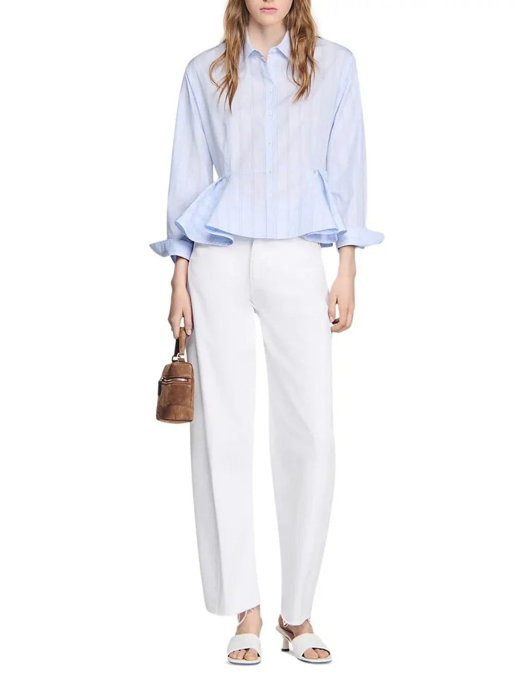 Striped Peplum Shirt Flowering Girl