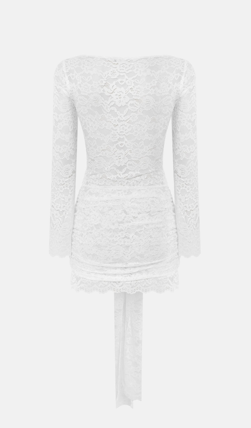 Lace Draped Neckline Mini Dress Flowering Girl