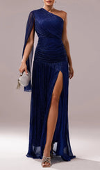 Fumiye One-Shoulder Slit Maxi Dress Flowering Girl