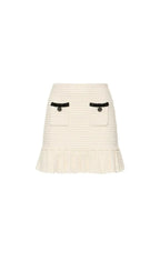 CREAM TEXTURED KNIT MINI SKIRT Flowering Girl