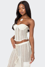 Ines Sheer Crochet Corset Flowering Girl
