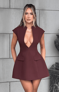Suri Mini Dress - Brown Flowering Girl
