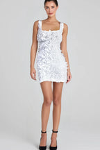 White Flower Mini Dress Flowering Girl