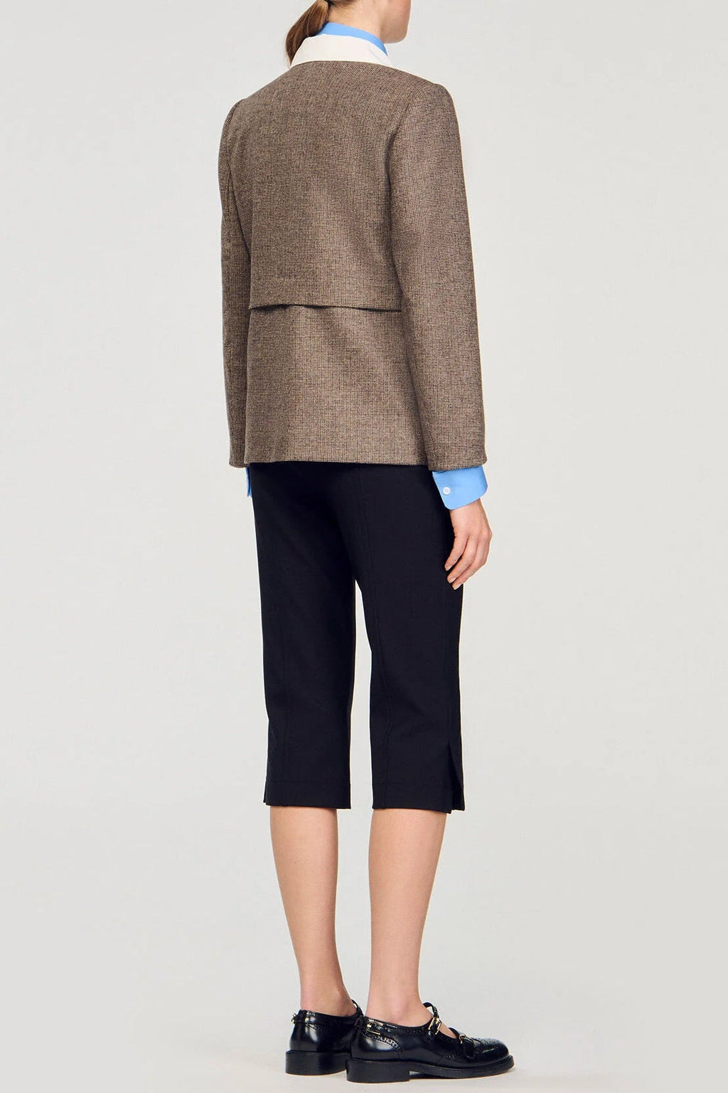 Setlla Houndstooth Suit Jacket In Brown Flowering Girl