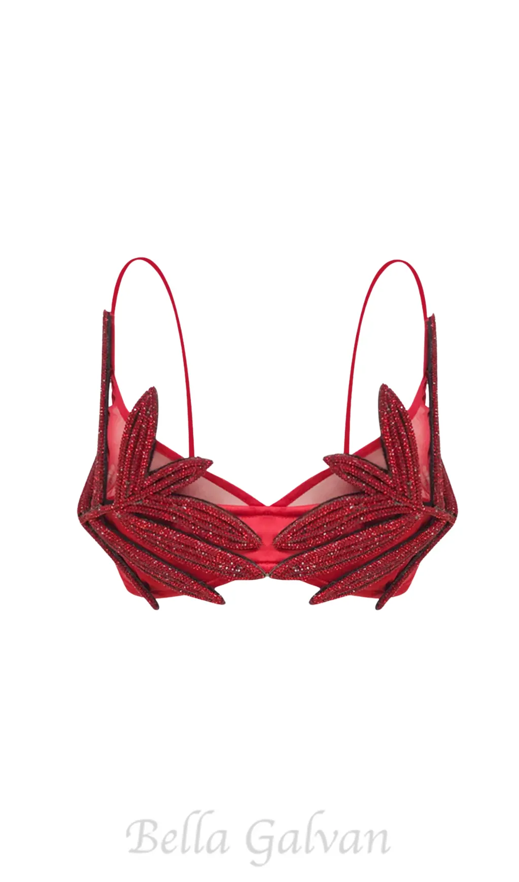 Vieby Leaf Crystal Bralette in Red Flowering Girl