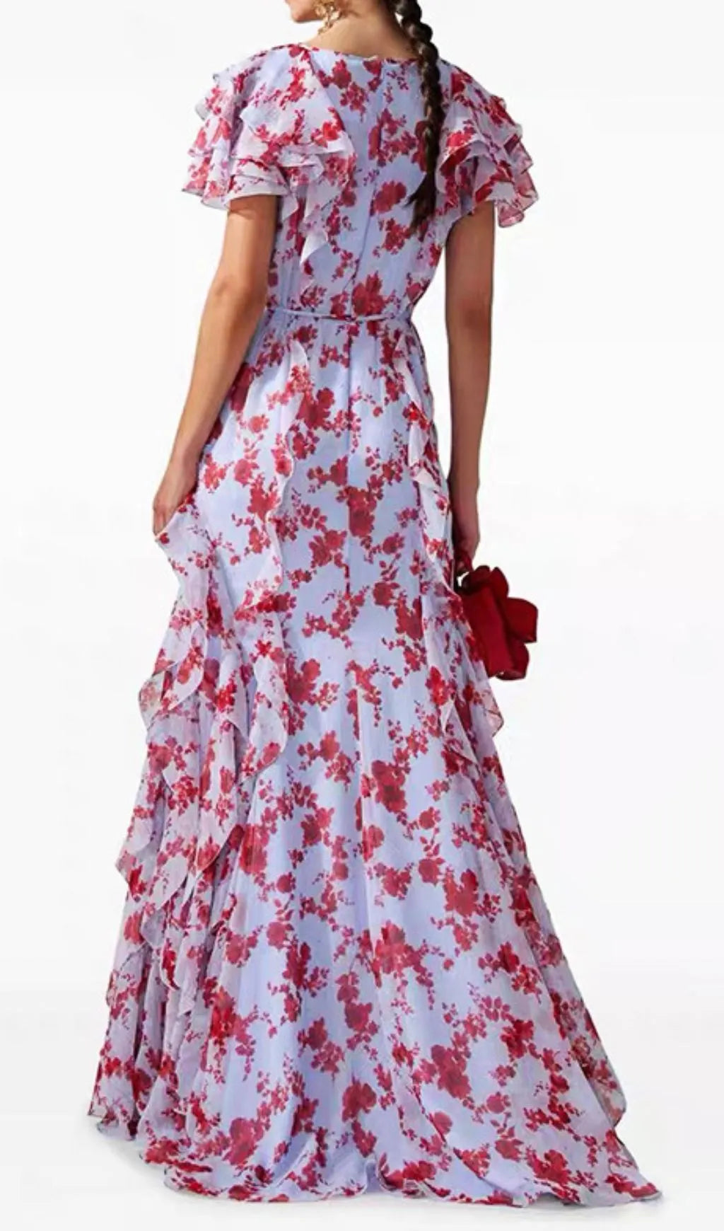 Iha V-Neck Floral Printed Maxi Dress Flowering Girl