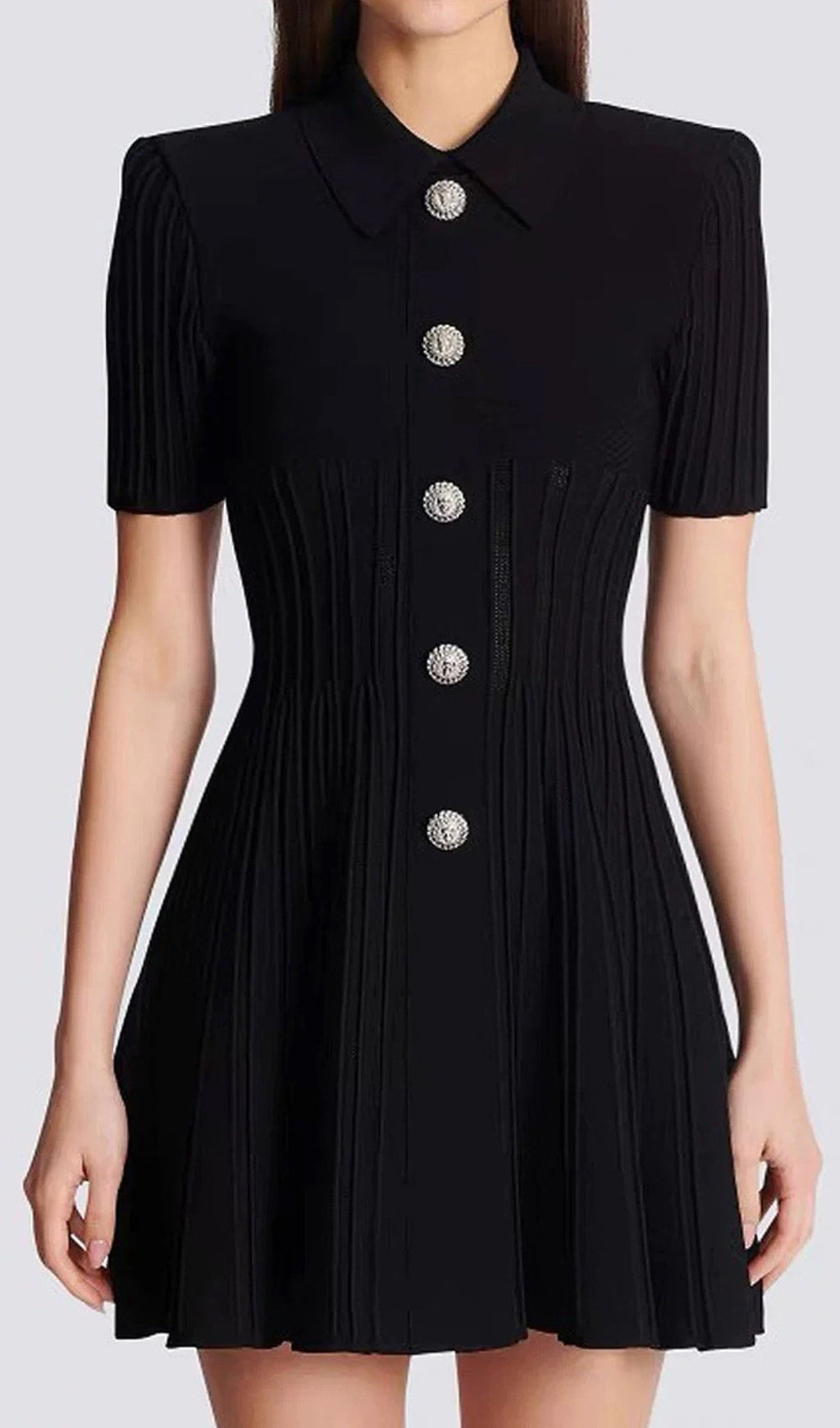 Eliezer Lapel Knit Mini Dress Flowering Girl