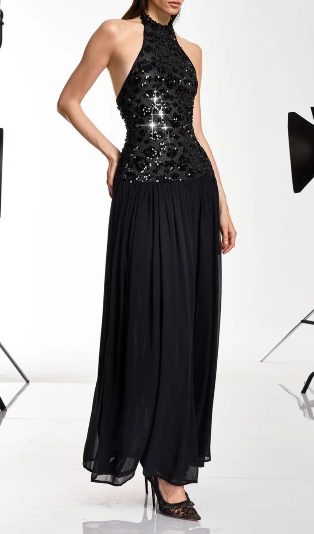 Keliro Sleeveless Sequin Maxi Dress Flowering Girl