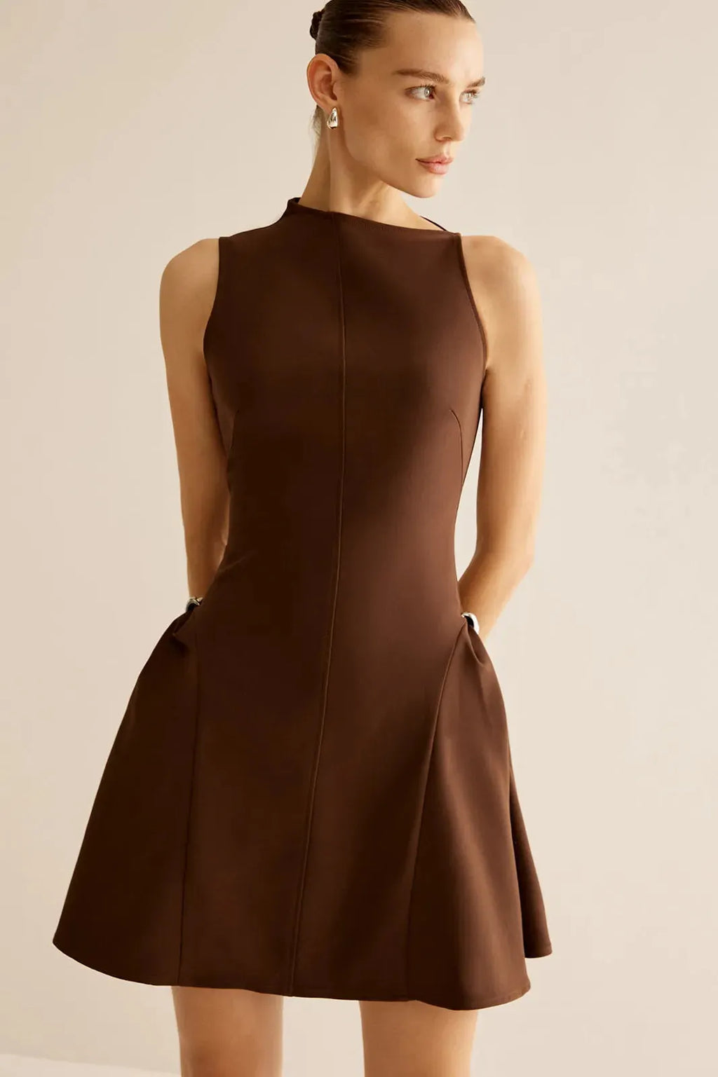 Samantha Asymmetrical Flared Mini Dress Flowering Girl